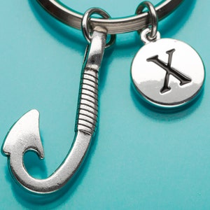 Angeln Keychain, Angeln Hook Schlüsselring, Fischers Keychain, Fish Hook Charm, personalisiert Keychain, benutzerdefinierte Keychain Charme Keychain, 765