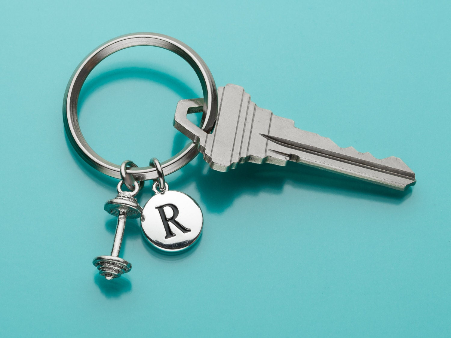 Barbell Keychain Bar Bell Key Ring Weight Lifters Keyring Etsy