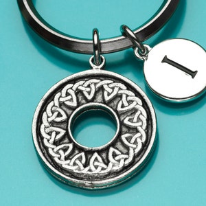 Celtic Knot Keychain, Ancient Celtic Knot Key Ring, Irish Symbol, Initial Keychain, Personalized Keychain, Custom, Charm Keychain, 806