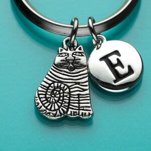 Fette Katze Schlüsselbund, fette Katze Schlüsselanhänger, anfängliche Keychain, personalisierte Keychain, benutzerdefinierte Keychain Charme Keychain, 132