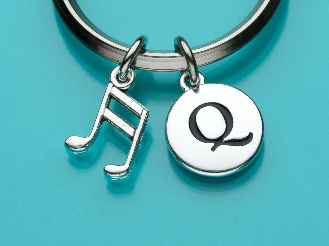 Musical Notes Keychain, Sixteenth Notes Key Ring, Musician Charm ...