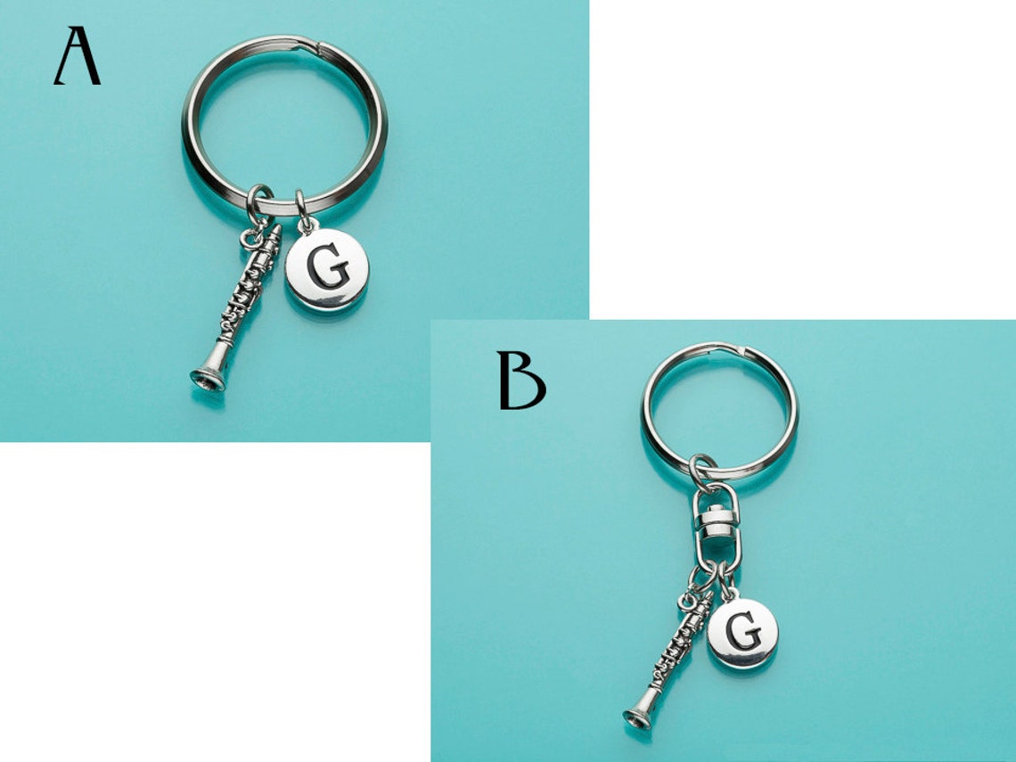 Keychain Key Ring Initial Keychain Etsy