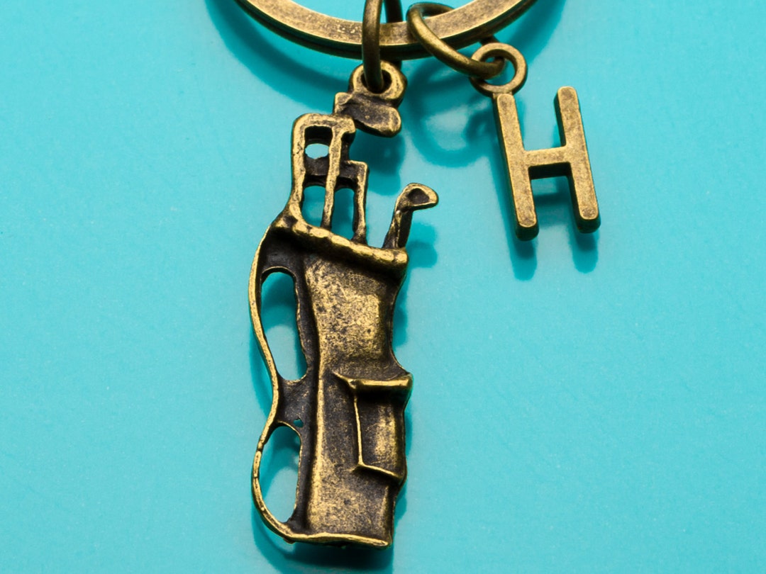 Golf Bag Keychain Bronze Golf Bag Key Ring Golfer's Etsy