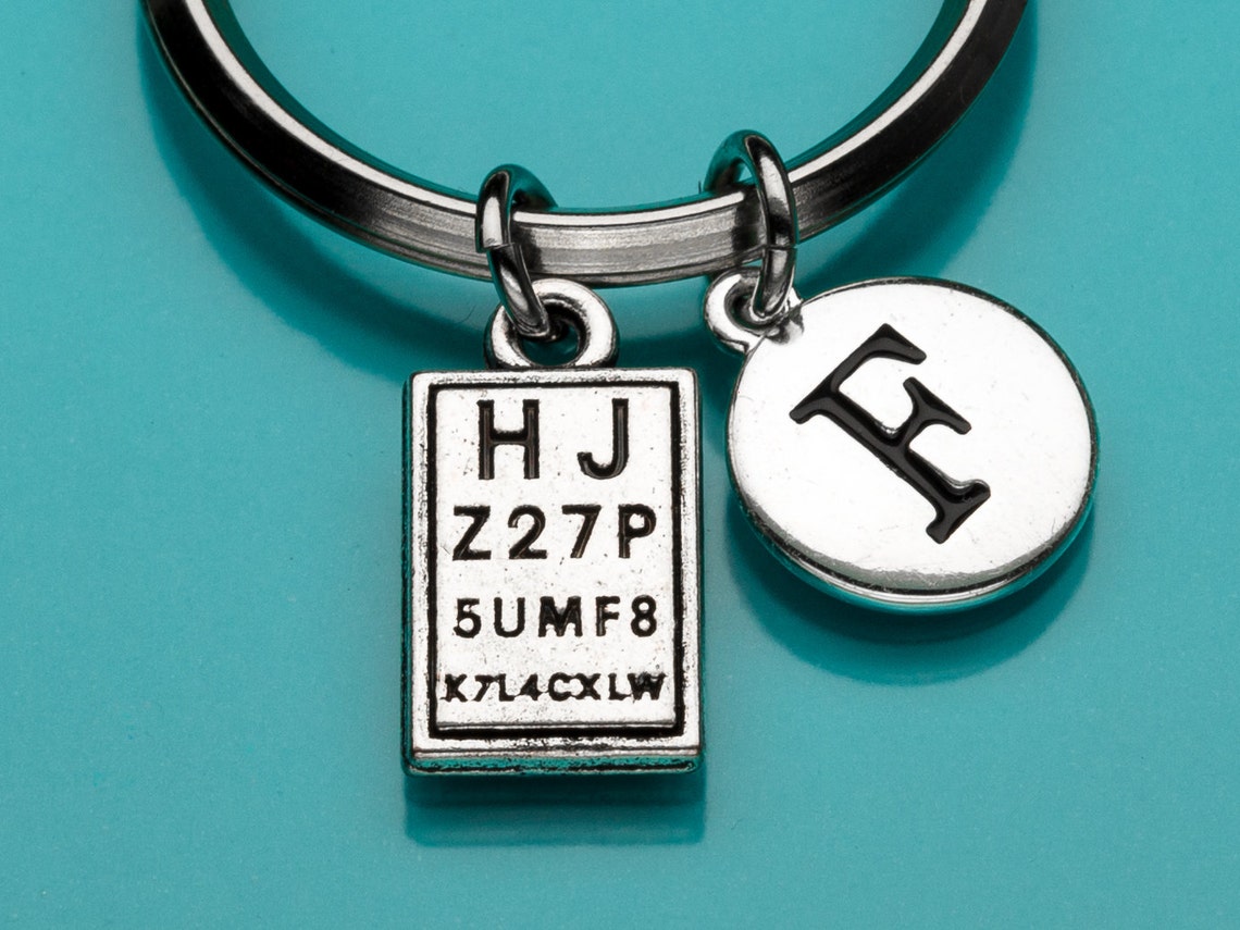 Eye Chart Keychain Snellen Eye Chart Key Ring Eye Doc Charm | Etsy