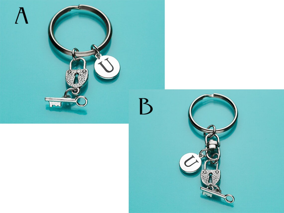 Heart and Key Locket Keychain Heart and Key Locket Key Ring Etsy