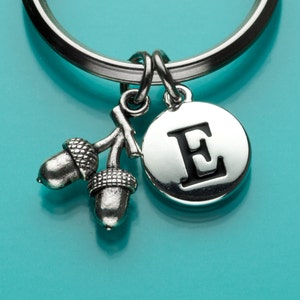 Eichel Zweig Schlüsselanhänger, Schlüsselring von Acorn Zweig, Baum Charme, anfängliche Keychain, personalisierte Keychain, benutzerdefinierte Keychain Charme Keychain, 590