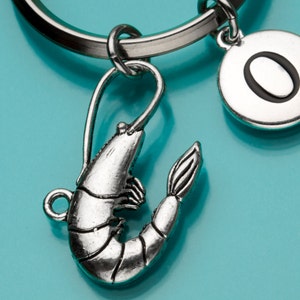 Shrimp Keychain, Shrimp Key Ring, Large Prawn, Sea Creature, Initial Keychain, Personalized Keychain, Custom Keychain, Charm Keychain, 789