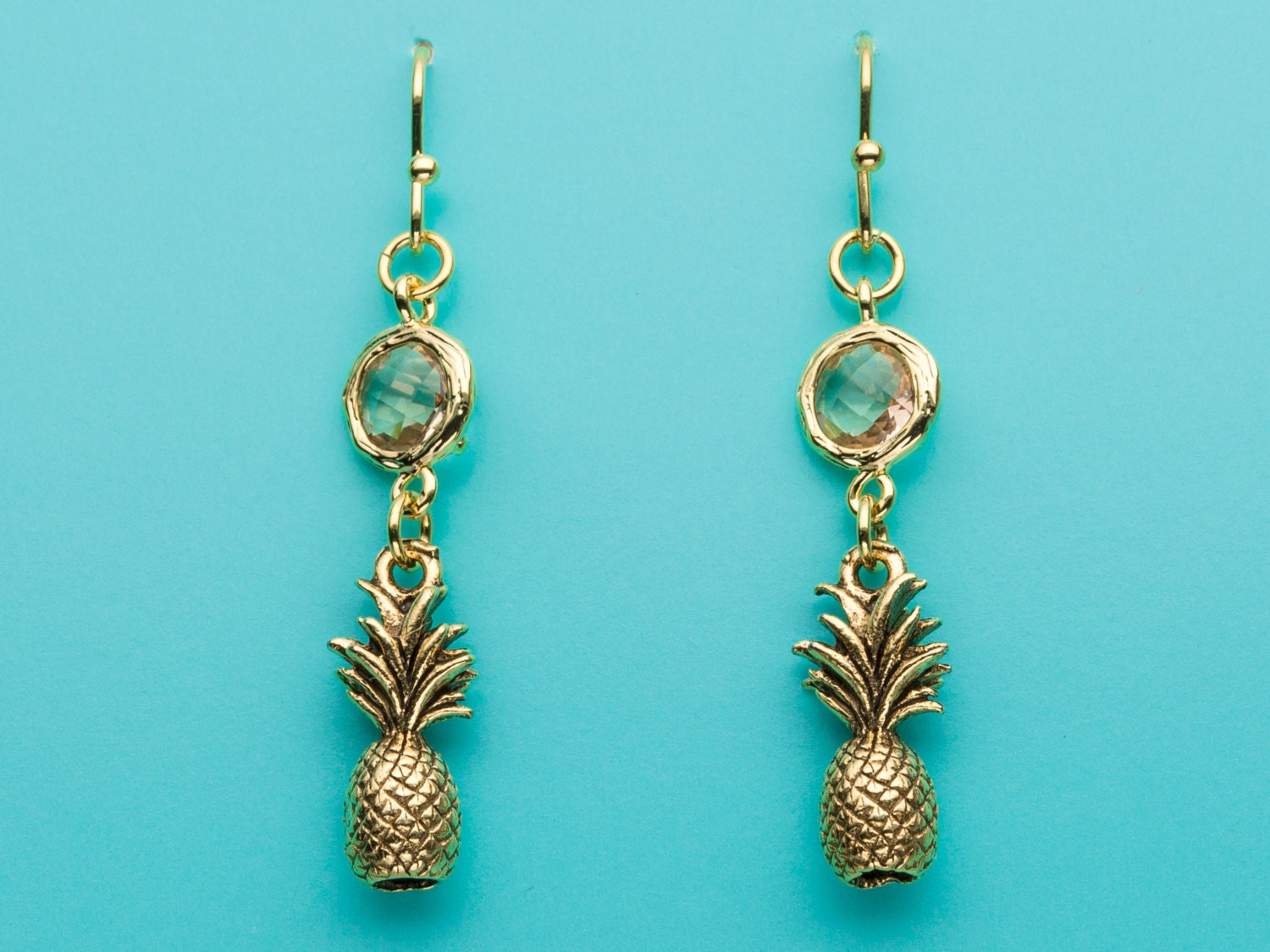 Opal Pineapple Platinum-Plated Earrings
