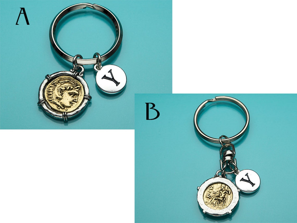 Roman Coin Keychain Antique Coin Keychain Coin Key Chain Etsy