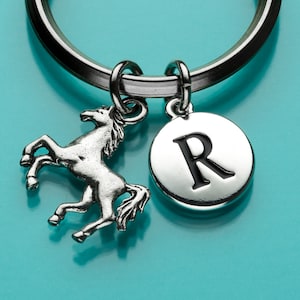 Galloping Horse Keychain, Galloping Horse Key Ring, Animal Charm, Equestrian Keychain, Personalized Keychain, Custom Keychain, Charm, 153