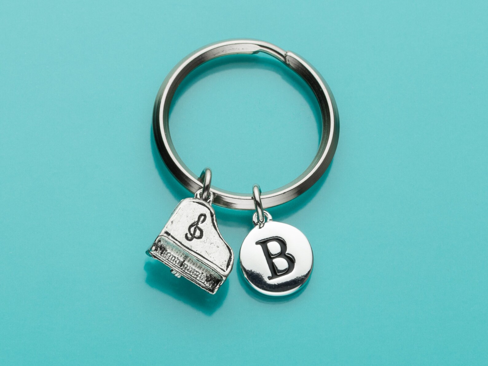 Grand Piano Keychain Grand Piano Key Ring Initial Keychain | Etsy