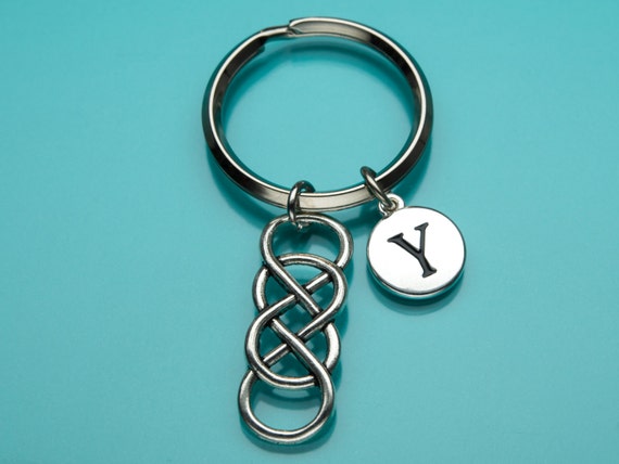 アクセサリー Lemaire INFINITE LOVE KNOT KEY RING Double Infinity Knot Keychain, Infinity Symbol Key Ring, Forever