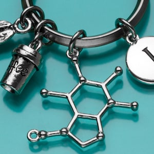 Coffee Keychain, Caffeine Molecule, Coffee Key Ring, Coffee Bean, Coffee Cup, Personalized, Custom Keychain, Coffee Charm, 827, 805, 795