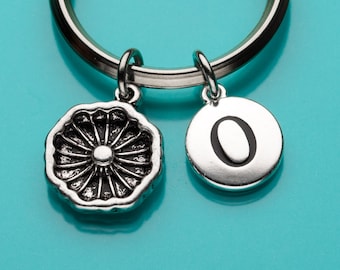 Bundtpan-nyckelring, liten Bundt-nyckelring, baknyckelring, initialnyckelring, personlig nyckelring, anpassningsbar nyckelring, charmnyckelring, 637