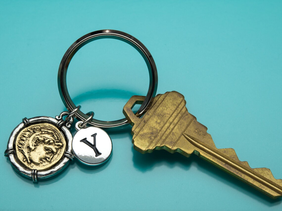 Roman Coin Keychain Antique Coin Keychain Coin Key Chain Etsy