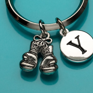 Boxing Gloves Keychain, Boxing Gloves Key Ring, Fight Club, Sports Charm, Initial Keychain, Personalized Keychain, Custom Keychain, 689