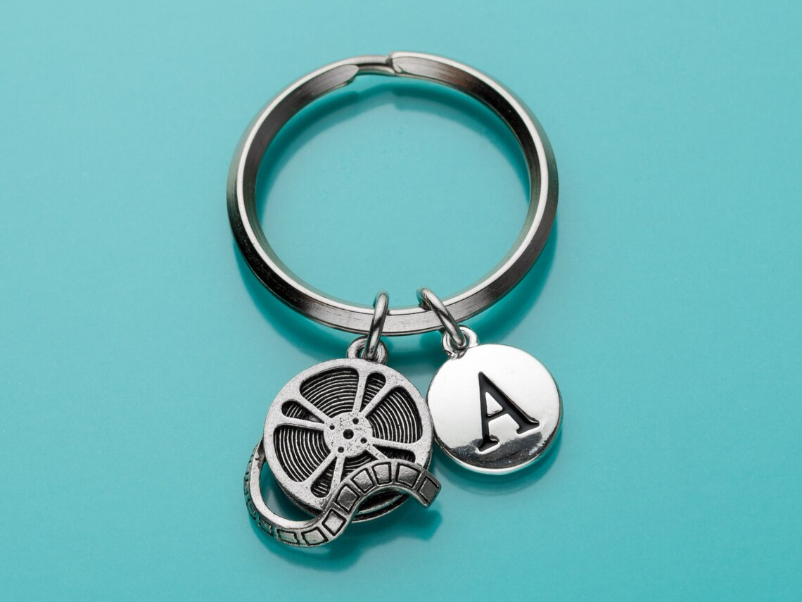 Film Reel Keychain Film Reel Key Ring Movie Buff Keyring Etsy