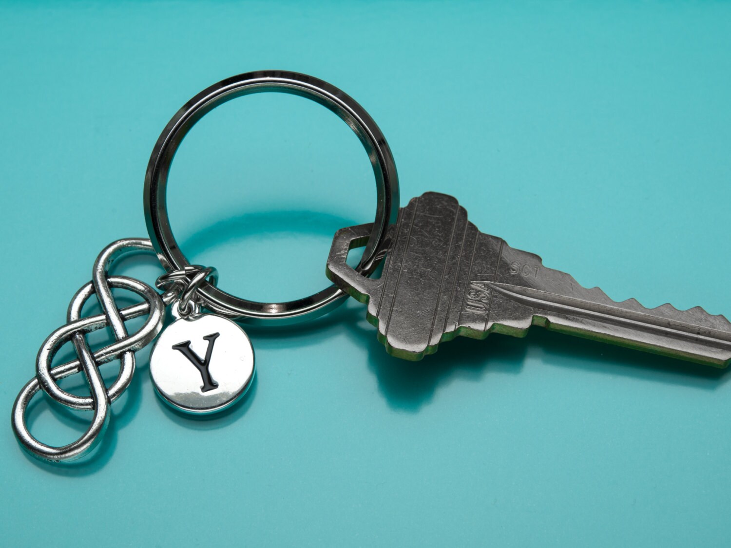 Double Infinity Knot Keychain, Infinity Symbol Key Ring, Forever