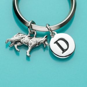 German Shepherd Keychain, German Shepherd Key Ring, Dog Keyring, Initial Keychain, Personalized Keychain, Custom Keychain, Charm, 156