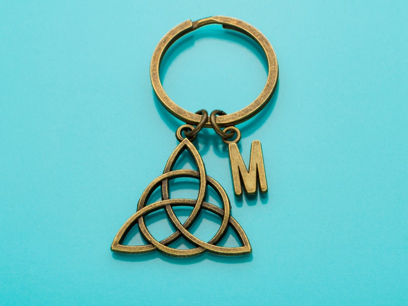Personalized Keychain Charm Keychain Celtic Knot Keychain Bronze Celtic Knot Key Ring 576 Custom Keychain Irish Knot Initial Keychain