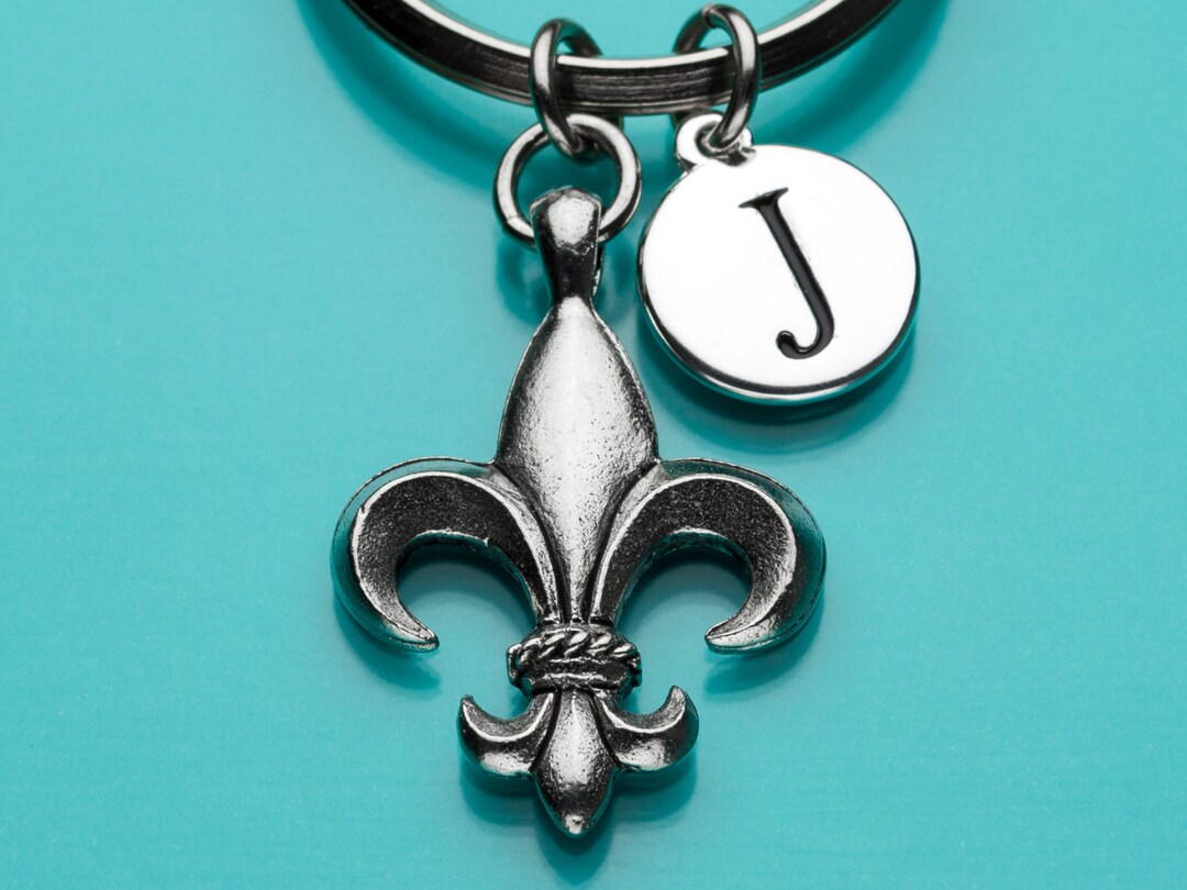 Fleur De Lis Keychain, Fleur De Lis Key Ring, French Heraldry, Lily
