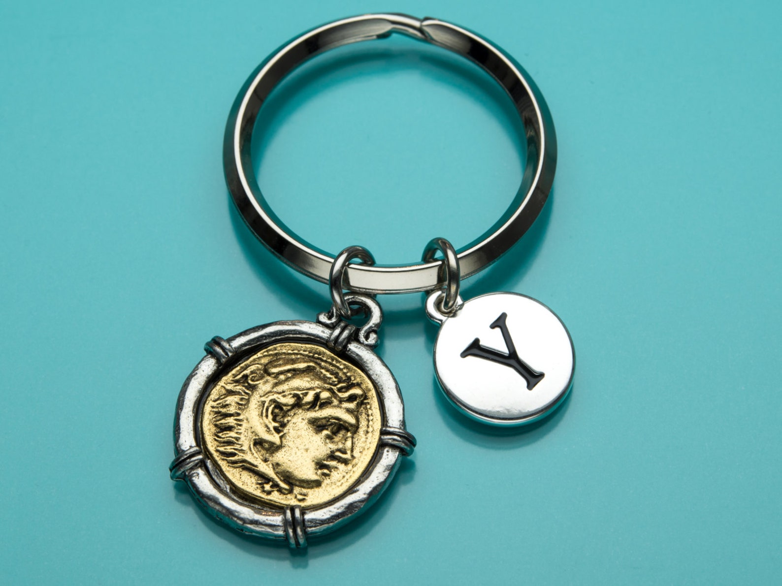 Roman Coin Keychain Antique Coin Keychain Coin Key Chain Etsy