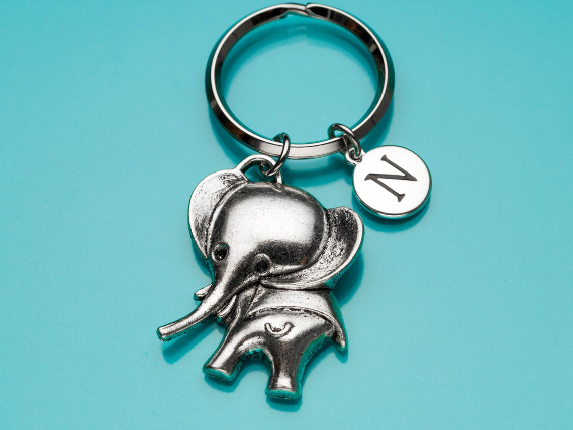 Elephant Keychain Cute Elephant Key Ring Jungle Animal Etsy