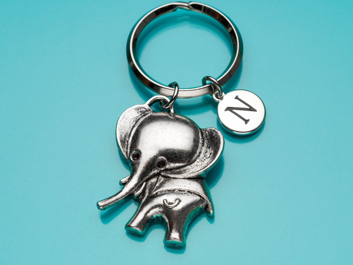 Elephant Keychain Cute Elephant Key Ring Jungle Animal Etsy