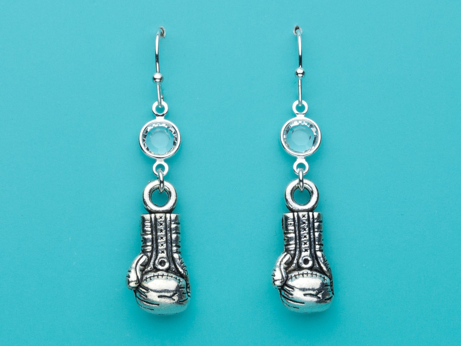 Boxing Glove Earrings Ice Crystal Earrings Sport Charm Etsy
