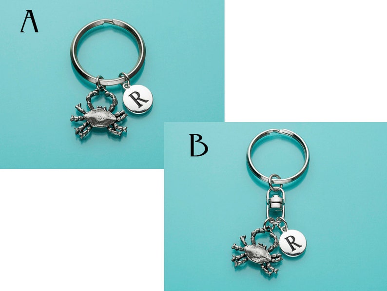 Crab Keychain Crab Key Ring Fish Keyring Sea Creature Etsy