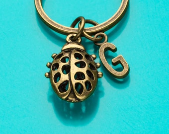 Personalizada de Mariquita llavero, llavero Mariquita, insecto encanto, inicial llavero, llavero, llavero personalizado, encanto llavero, 541