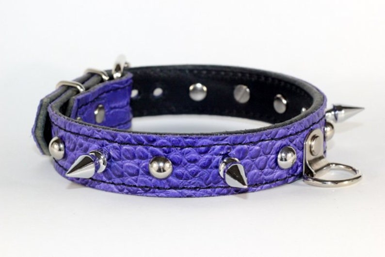 Spiked Purple Leather Human Collar Purple Human Collar Etsy