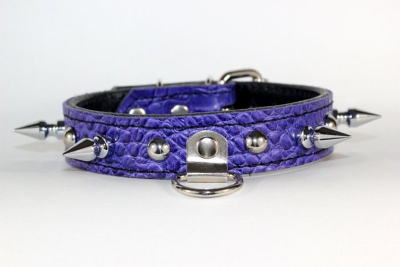 Spiked Purple Leather Human Collar Purple Human Collar Etsy
