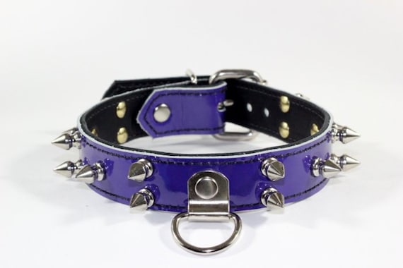 purple spiked dog collar