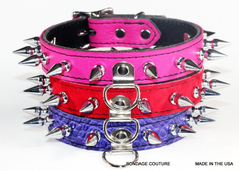 Trio BDSM collars Spiked Human Collar Bondage Couture BDSM Etsy