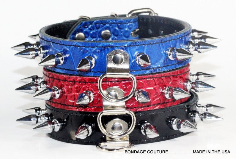 Trio BDSM collars Spiked Human Collars Bondage Couture BDSM Etsy