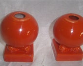 HOMER LAUGHLIN CHINA Fiesta Red - Blub Candlesticks