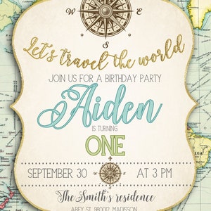Travel Invitations Printable Invitation Instant Download | Etsy