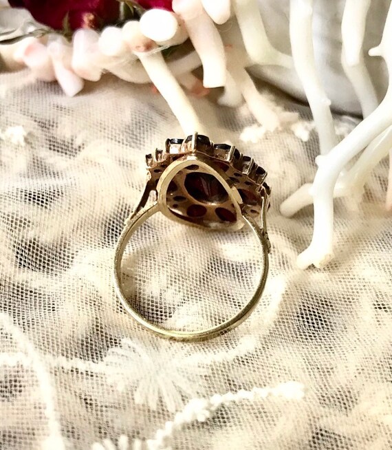 Antique Victorian 10K gold Bohemian garnet ring g… - image 3