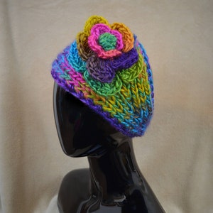 knit headband with flower