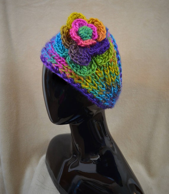 Black Multicolor Floral Knit/ Crochet Headband Amazon.com : LIANXUE Floral Knitted Headband for Women  main image 3