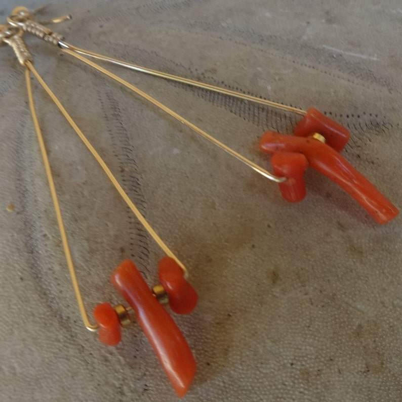 Coral Gold Jewelry Milan Coral Branch Jewelry Set Mediterranean Branch Coral Jewelry Set Natural Branch Coral Mediterranean Set