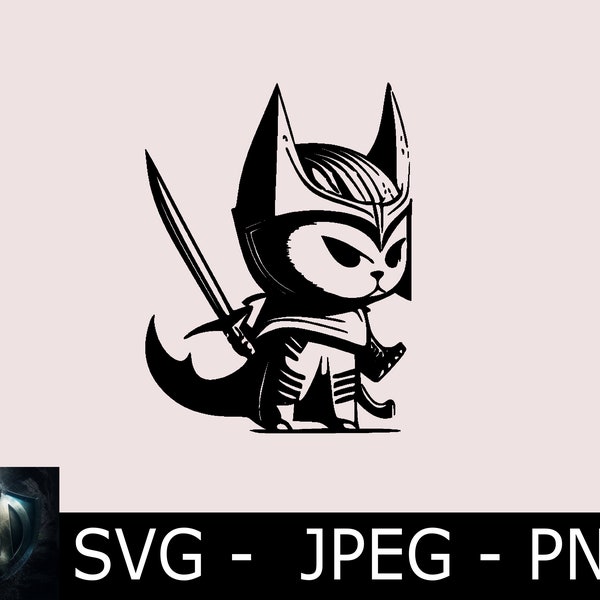 Viking Cat SVG JPEG PNG Cutting Template, Vinyl Template