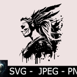 Modello di taglio Valkyrie SVG JPEG PNG, modello in vinile