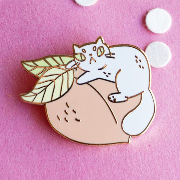 Peachy Enamel Pin