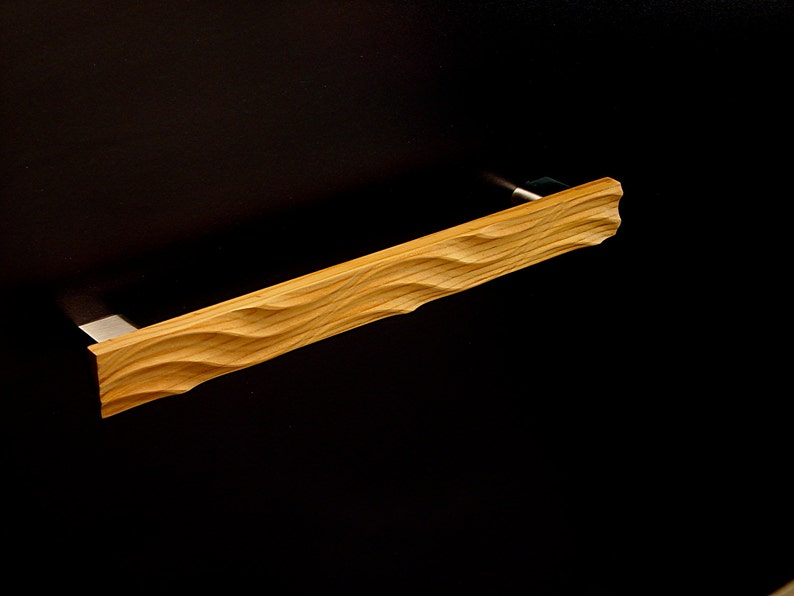 244mm Wavy Pull Drawer Pull Pulls Wood Home Decor Etsy