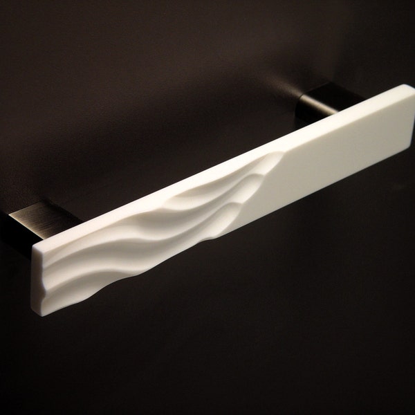 180mm Less Wavy Pull  - Drawer Pull Cabinet Pulls White Home Decor Hardware Kitchen Bathroom Vanity Knobs Closet Handles