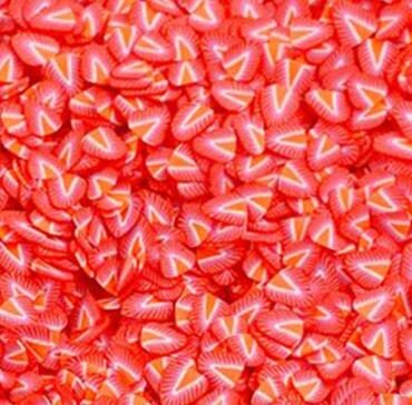 US Seller . Polymer Clay STRAWBERRIES Slices, Miniature, Nail Art, Ma…