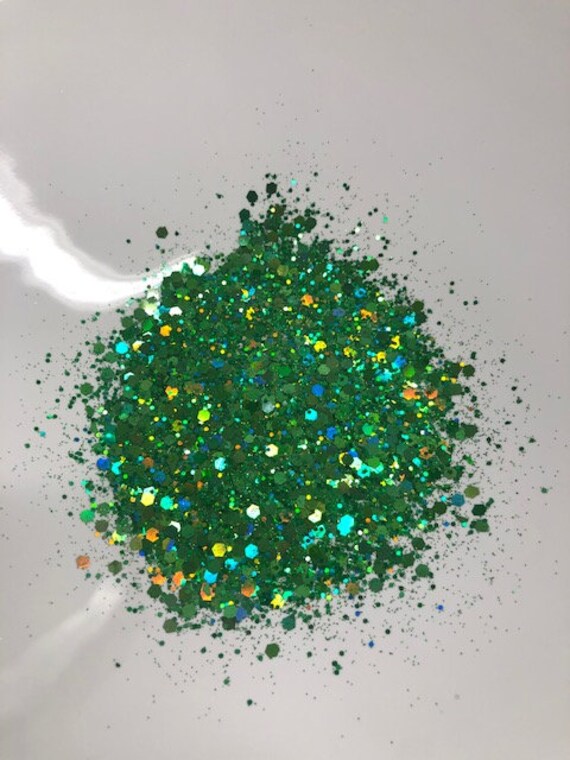 Craft Supplies & Tools Papercraft Green Glitter chunky polyester craft