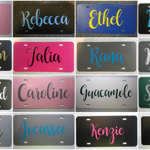Personalized License Plate choose Your Plate AND Lettering Etsy